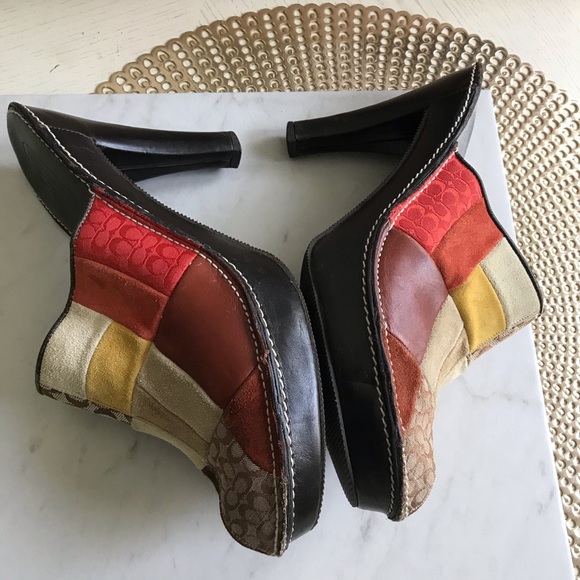 Coach Suede Leather Logo Mules - Picture 8 of 9